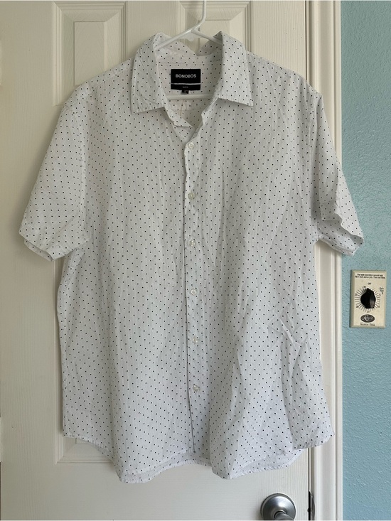 Bonobos Other - White Bonobos' signature Riviera Short Sleeve Shirt Black polka dots XL